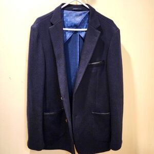 ENZO by Enzo Tocare Italy Elegant Navy Men's Blazer Size 44